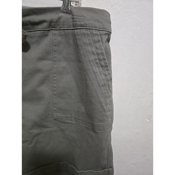 Como Vintage Women’s M Double Pocket Tie Front Cotton Shorts Cuffed Green - Picture 5 of 13